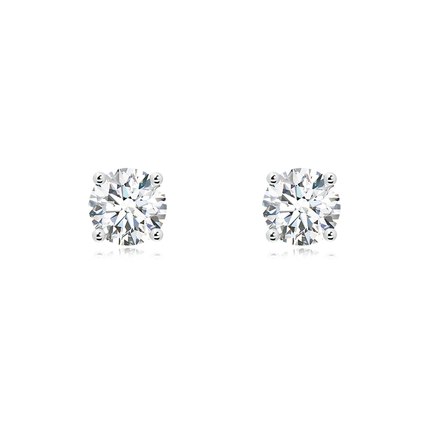 Lab-Grown Basket-Set Solitaire Diamond Stud Earrings | Angara US