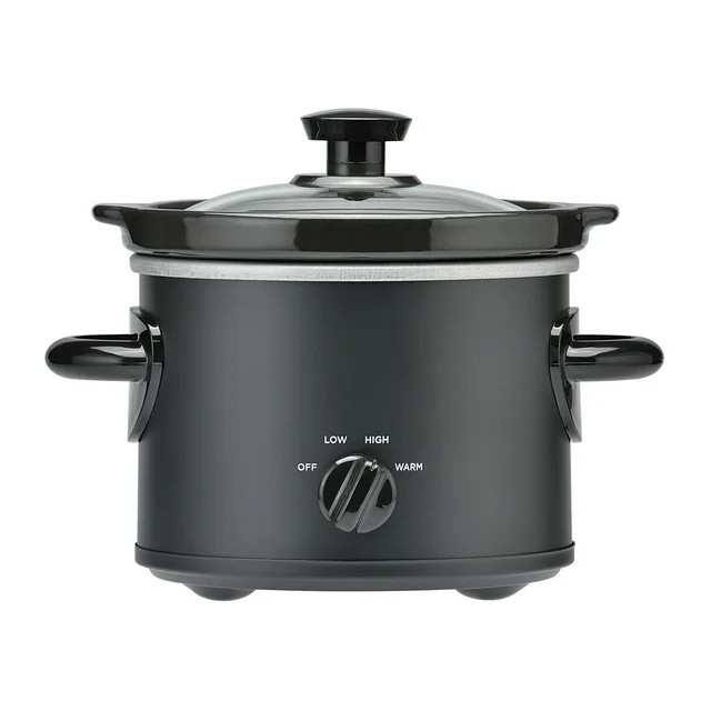 Mainstays 2 QT Slow Cooker, Matte Black Finish, Removeable Stoneware Pot, Model MS54100112165B | Walmart (US)