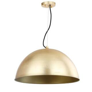 Archer Dome 1-Light Gold Leaf Globe Hanging Pendant Lighting | The Home Depot