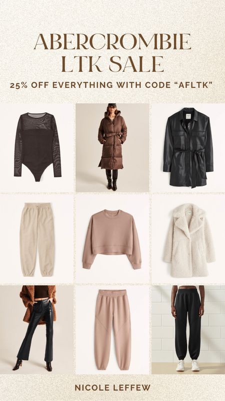 Abercrombie 25% everything sale 
Winter coat
Winter fashion
All my favorites! 
Joggers
Bodysuits
Abercrombie finds 


#LTKsalealert #LTKstyletip #LTKunder50