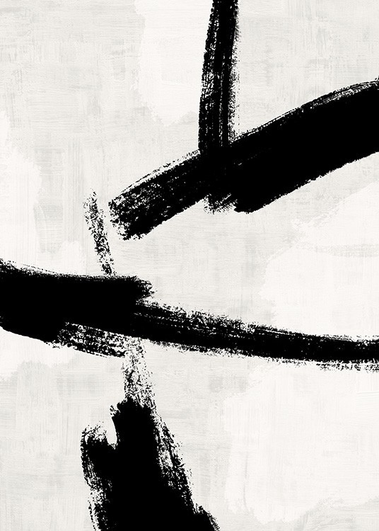 Black Brush Strokes No2 Poster | Desenio