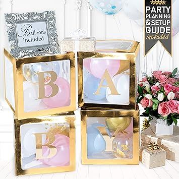 Baby Shower Decorations and Gender Reveal Party Supplies - (52 Piece Premium Kit) Gold Baby Ballo... | Amazon (CA)