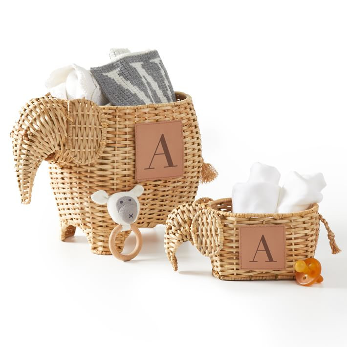 Elephant Wicker Basket, Set of 2 | Mark and Graham