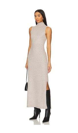 Aurora Funnel Neck Maxi Dress in Taupe Heather | Revolve Clothing (Global)