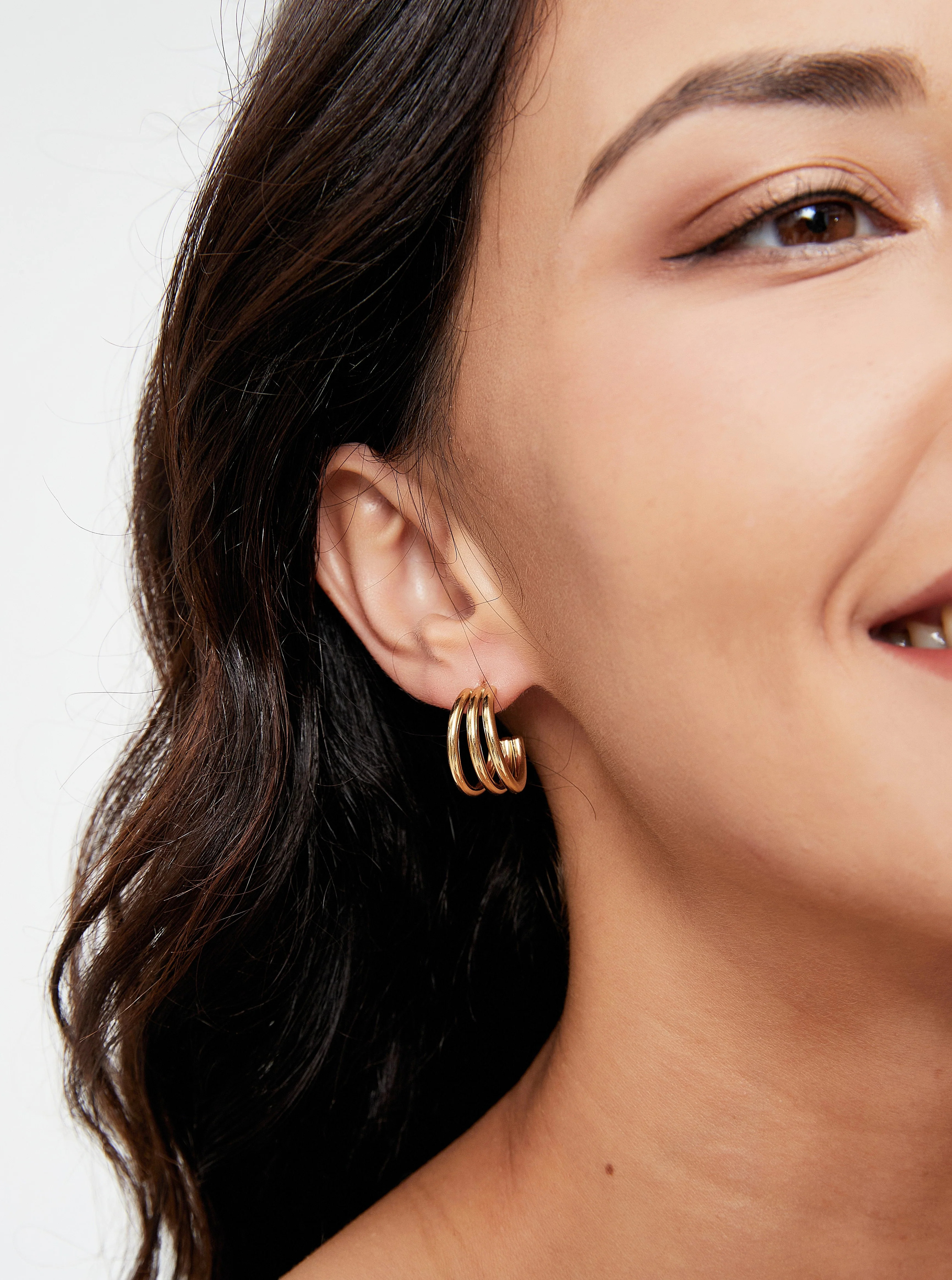 Mini Trio Gold Hoops | Victoria Emerson