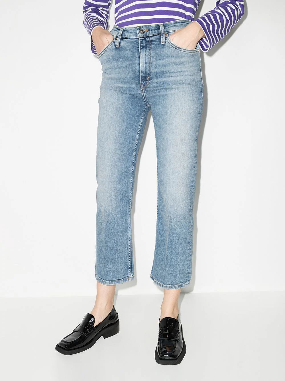 RE/DONE '70s Cropped straight-leg Jeans - Farfetch | Farfetch Global