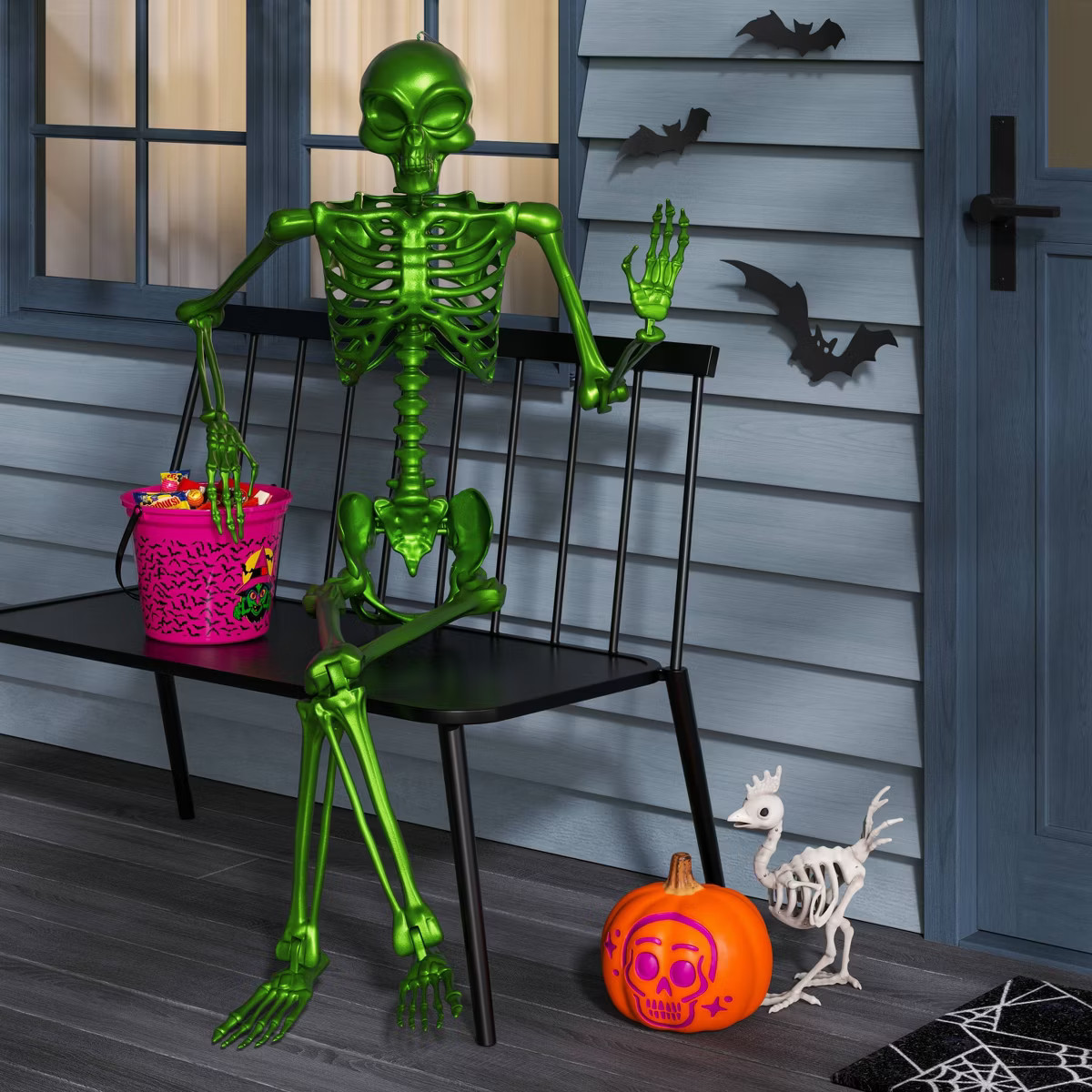 60" Posable Skeleton Halloween Decorative Prop Ghoulish Glow - Hyde and EEK! Boutique™ | Target