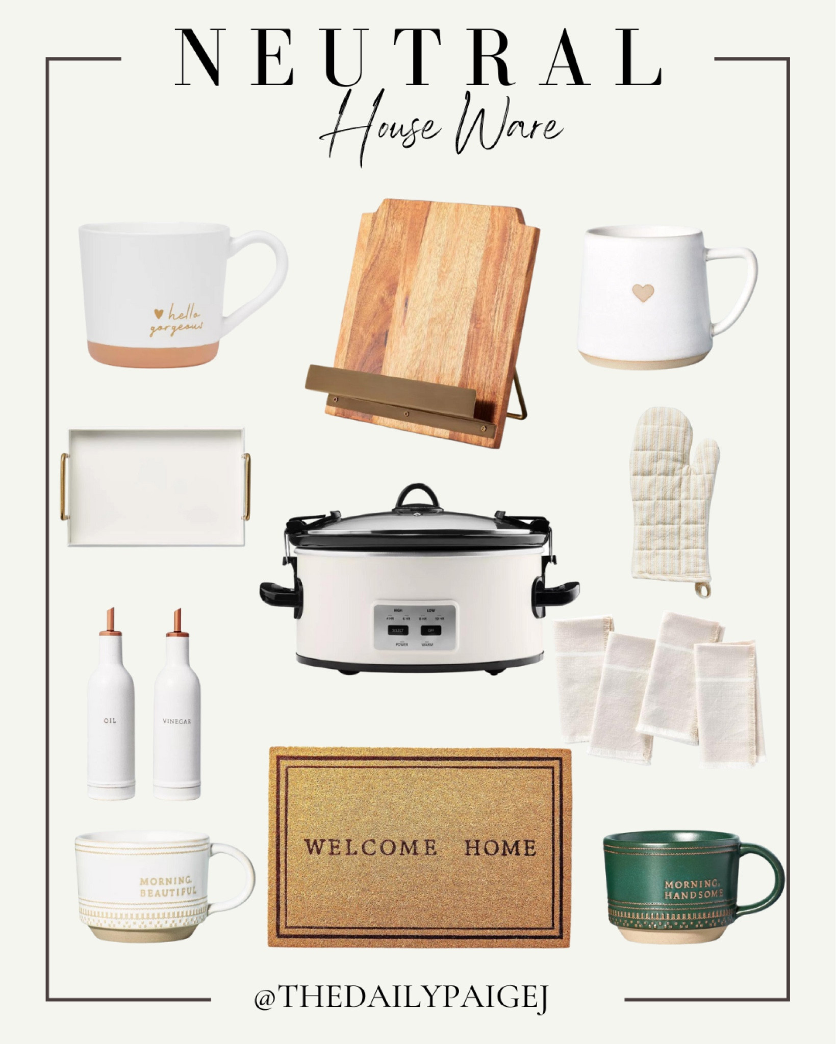 It’s the new year and a great time to purchase some new house ware to move in to the new year in a great space. I love this magnolia home crockpot! It works great and is such a nice item to leave on the counter. I also love these nice neutral mugs to have in the cabinet for yourself or a guest. All these are available at Target! 

#LTKFind #LTKunder50 #LTKhome