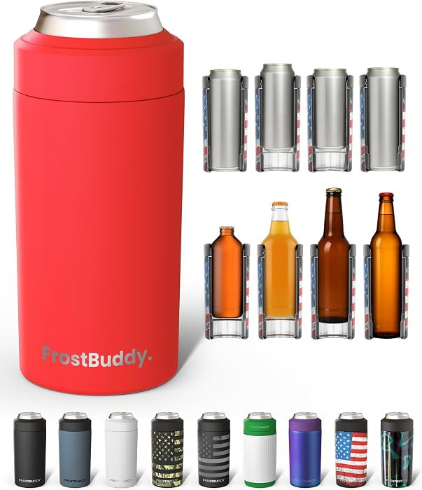 Frost Buddy Universal Can Cooler - Fits Slim Cans, 12 & 16oz (Red) | Amazon (US)