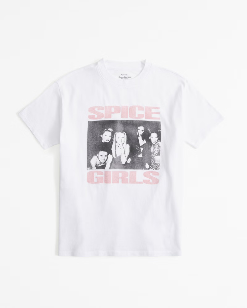 Oversized Boyfriend Spice Girls Graphic Tee | White Tee | Whie Tshirt | Abercrombie Top | Abercrombie & Fitch (US)