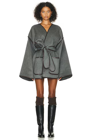 Helsa Wool Blend Blanket Coat in Grey | FWRD 