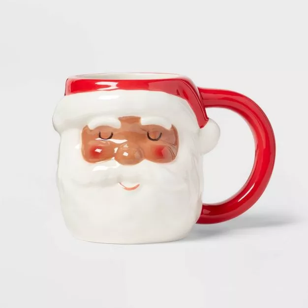 16oz Christmas Stoneware Mama Claus Mug Red - Wondershop™