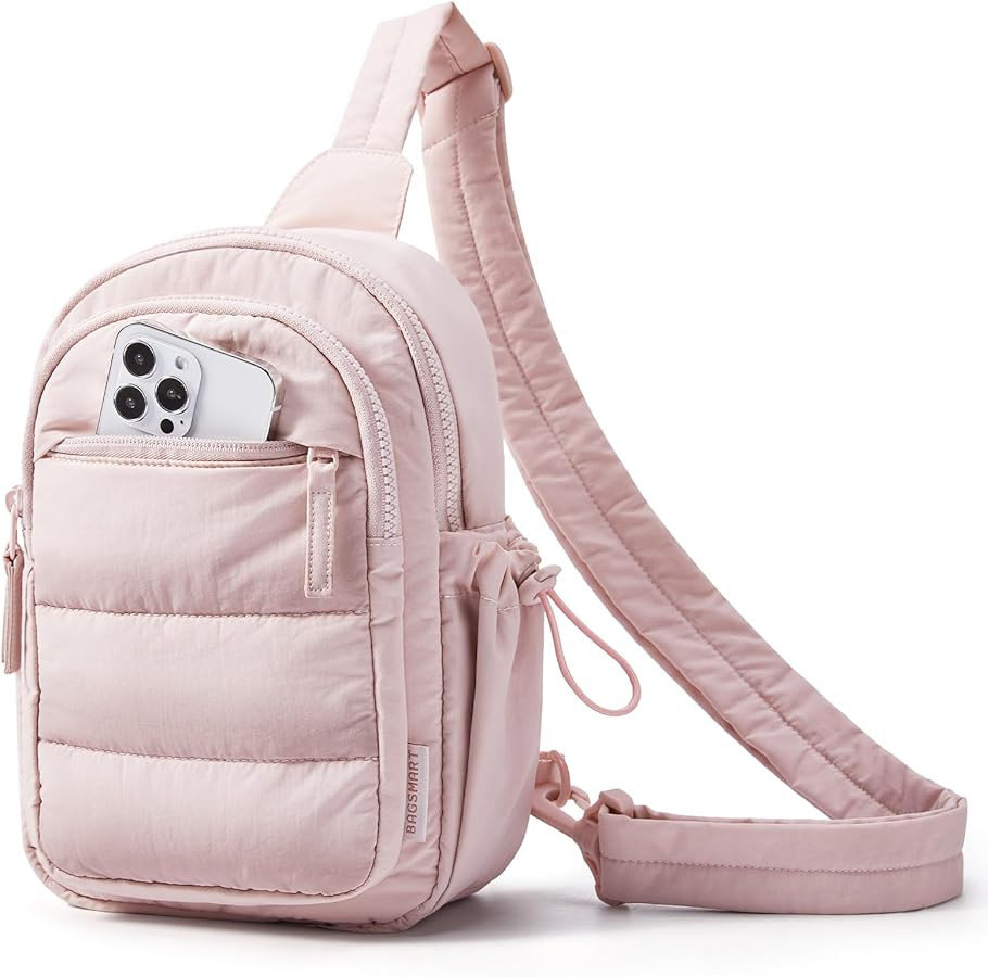 BAGSMART Small Sling Bag for Women, Puffer Crossbody Bag Purses Hobo Handbag Fanny Packs for Trav... | Amazon (US)