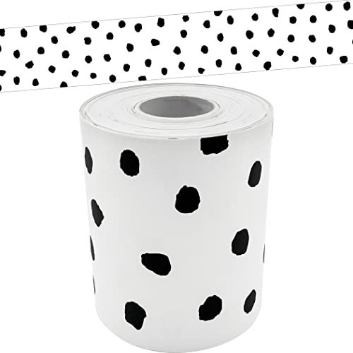 Teacher Created Resources Black Painted Dots on White Straight Rolled Border Trim (TCR8910) | Amazon (US)