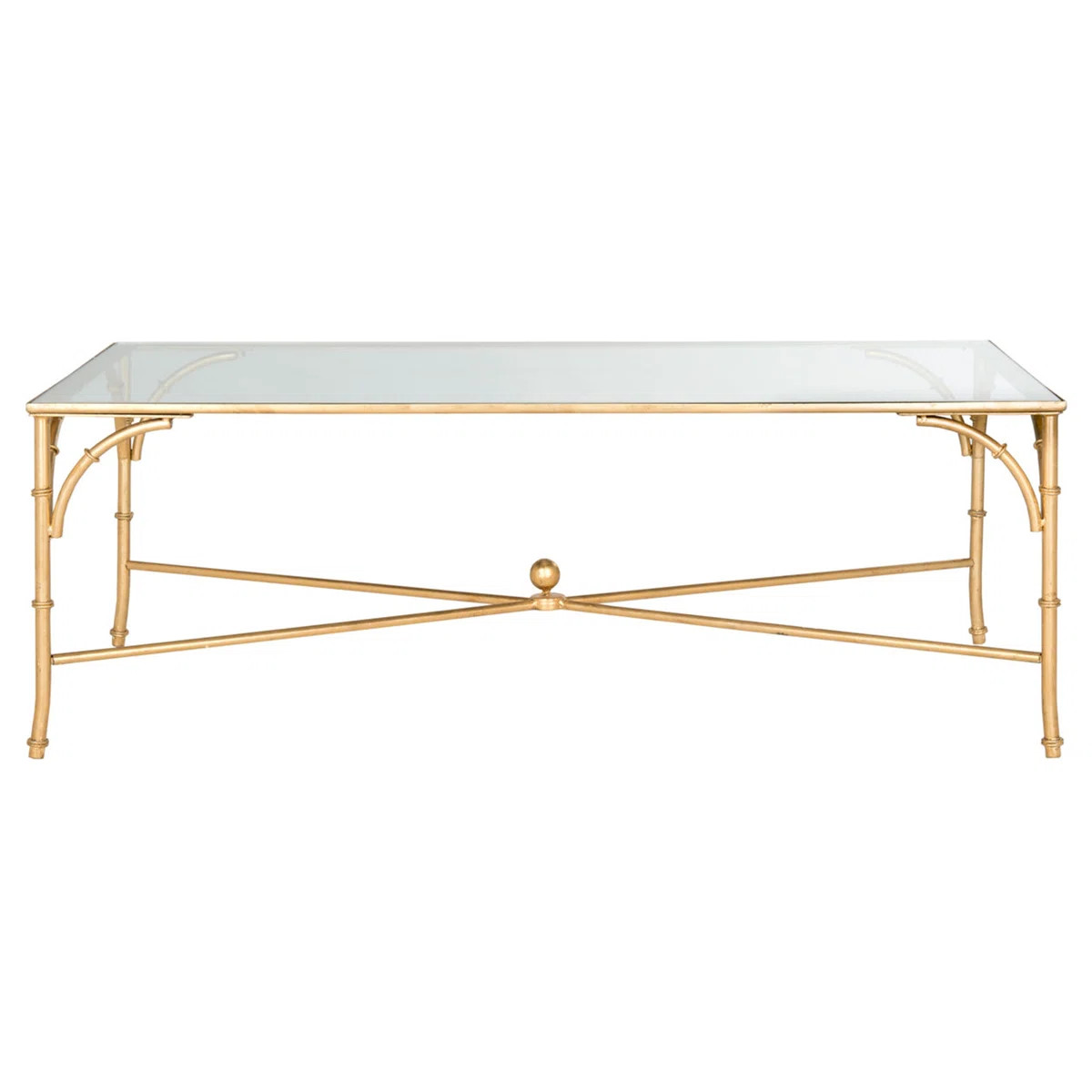 Modern & Durable Hailey Coffee Table –Slim Faux Bamboo Frame with Crossbar Stretcher at Home, O... | Wayfair North America