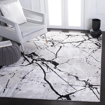 Metzger Abstract Gray/Black Area Rug | Wayfair Professional