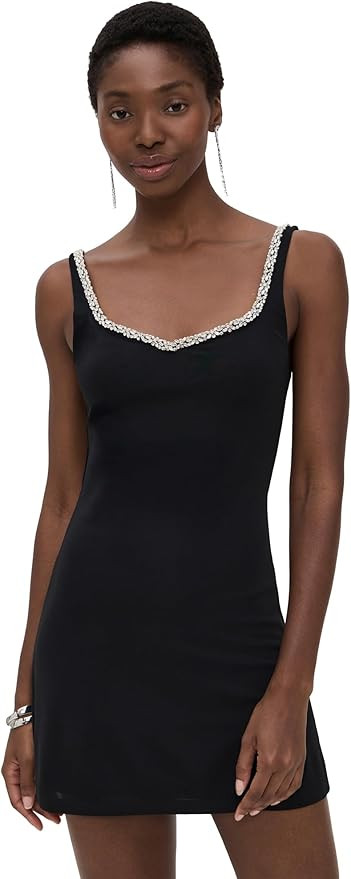 alice + olivia Women's Eve Embellished Trim Sweetheart Mini Dress | Amazon (US)