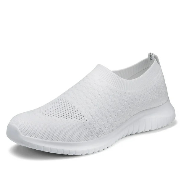TIOSEBON Women's Walking Shoes Slip on Casual Travel Sneakers 9.5 US All White | Walmart (US)