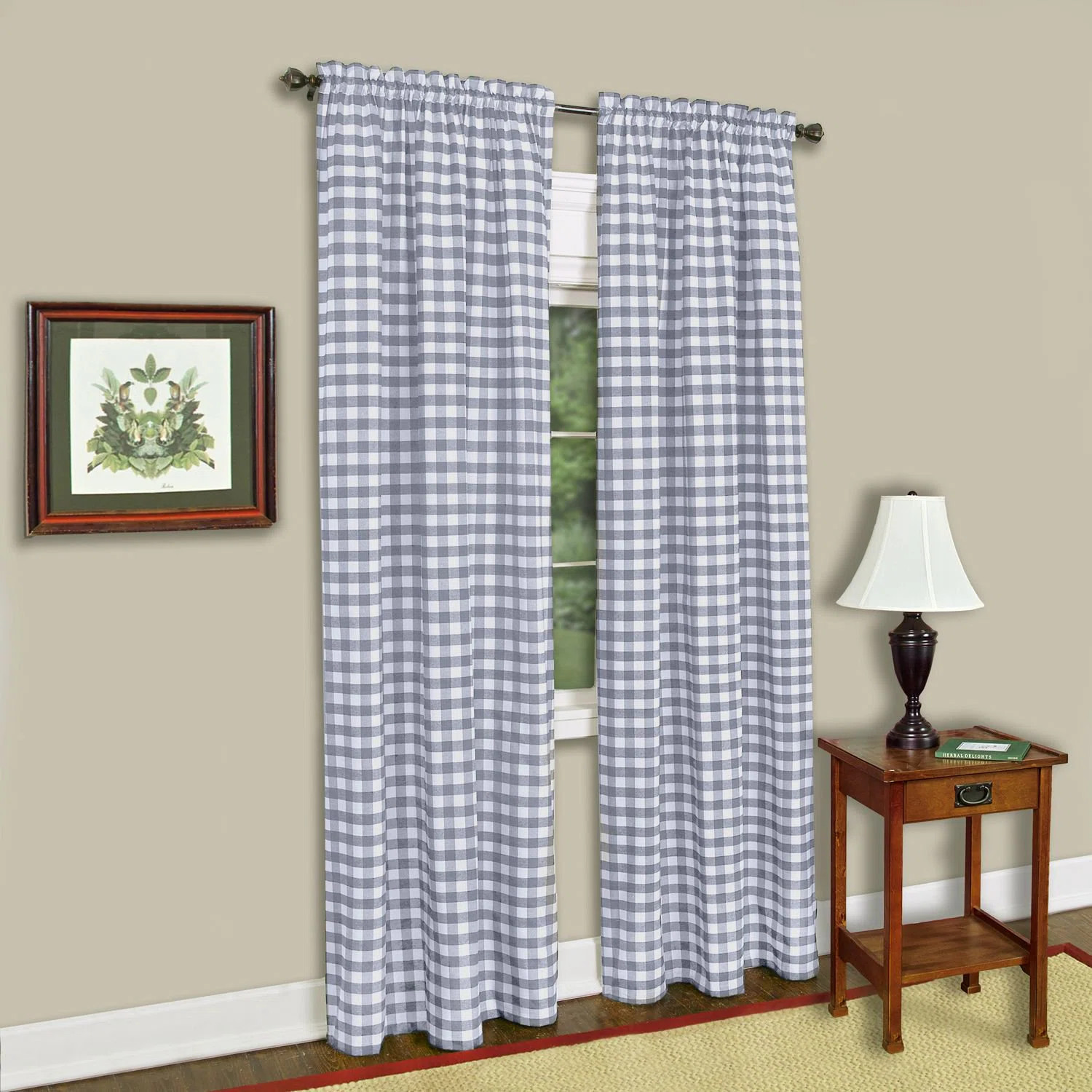 Aerilyn Buffalo Plaid Checkered Gingham Farmhouse Extra Long Window Curtain Panel, 42 in x 95 in | Wayfair North America