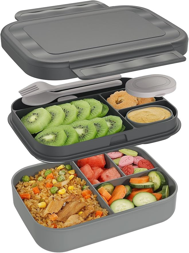 Caperci Bento Box Adult Lunch Box - Stackable Leakproof 47oz Lunch Containers for Adults with Sau... | Amazon (US)