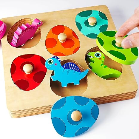 Wooden Puzzles for Toddlers 1-3, Montessori Toys for 1 2 Year Old Boy Girl Birthday Easter Gifts,... | Amazon (US)
