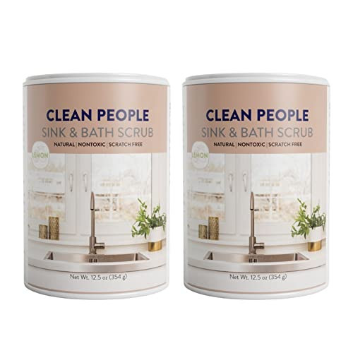 THE CLEAN PEOPLE Sink & Bath Scrub - Gently Scrub Away Tough Stains, Grease & Grime, Buffs Scratches & Eliminates Odors - 2 Pack, Citrus Scent | Amazon (US)