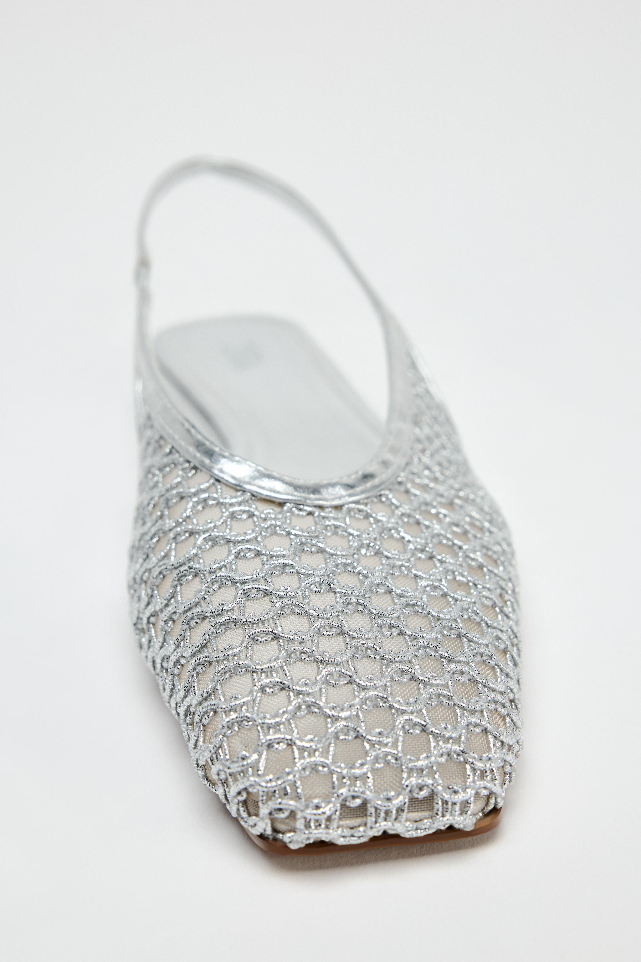 METALLIC EFFECT MESH SLINGBACKS | Zara US