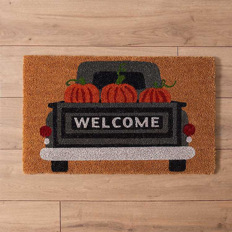 Welcome Pumpkin Truck Doormat | Kirkland's Home