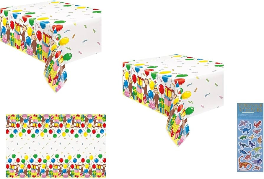 Unique Curious George Party Supplies Bundle Pack Includes 2 Plastic Table Covers | Amazon (US)
