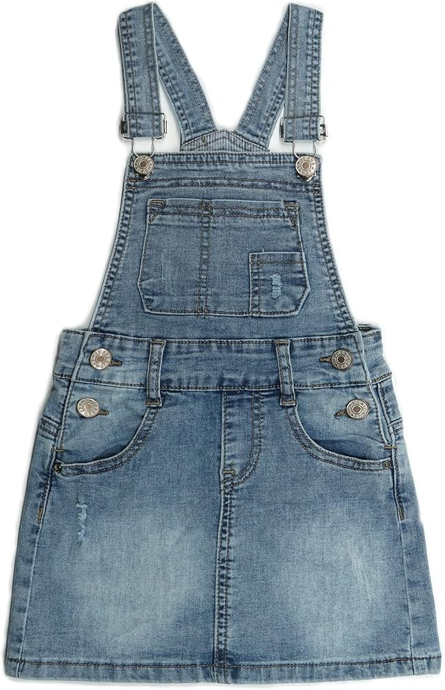 KIDSCOOL SPACE Baby Little Girls Denim Skirt,Ripped Soft Strechy Girls Summer Jeans Overalls Dres... | Amazon (US)