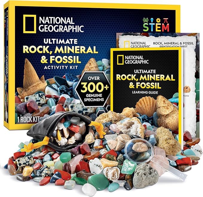 NATIONAL GEOGRAPHIC Rock Collection Box for Kids – 300+ Piece Gemstones and Crystals Set Includ... | Amazon (US)