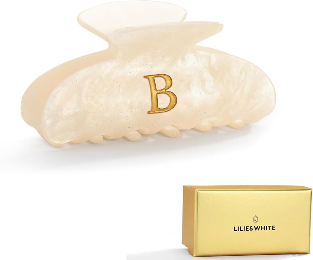 LILIE&WHITE Acrylic Letter Hair Clips For Women Stylish B Monogram Hair Claw Alphabet Hair Clip F... | Amazon (US)