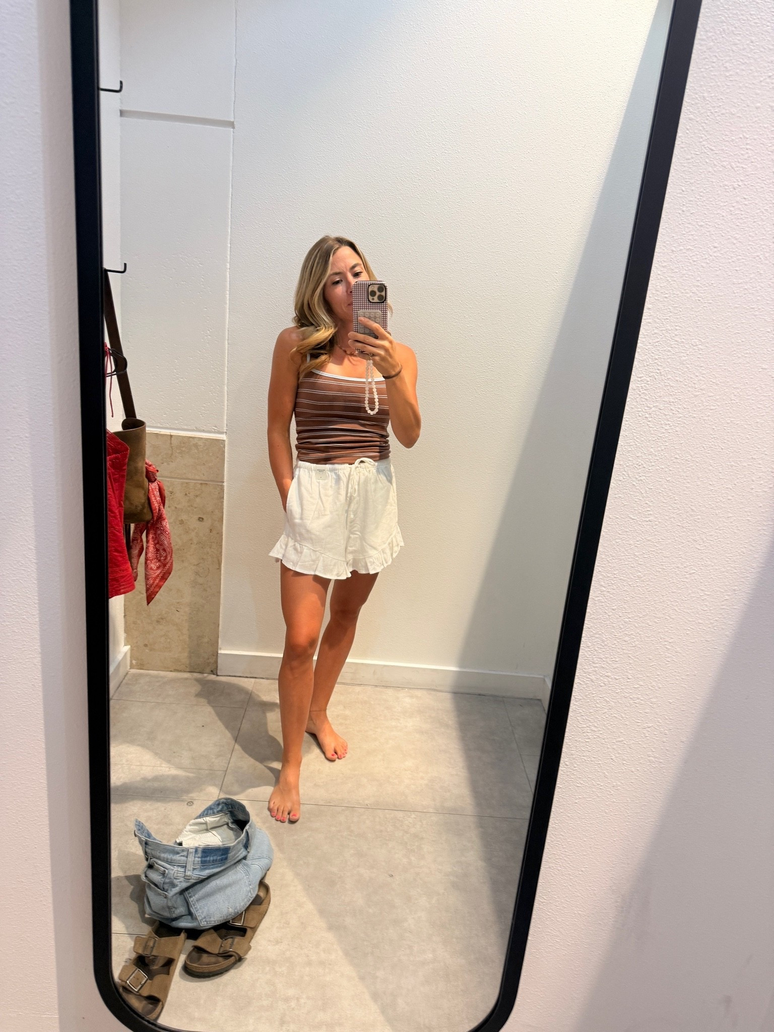 The built in bra tanks from @abercrombie  are elite 🔥 and these ruffle shorts are a need size up for baggier fit get or get TTS if you like them a little tighter

#LTKdayinmylife #LTKootd