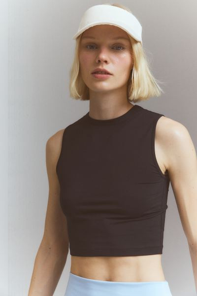 DryMove™ Sports Crop Top - Black - Ladies | H&M US | H&M (US + CA)