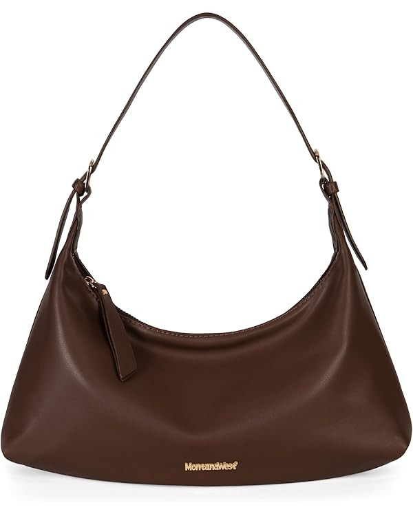 Montana West MEDIUM Shoulder Purses for Women Crescent Hobo Bags Trendy Purses | Amazon (US)