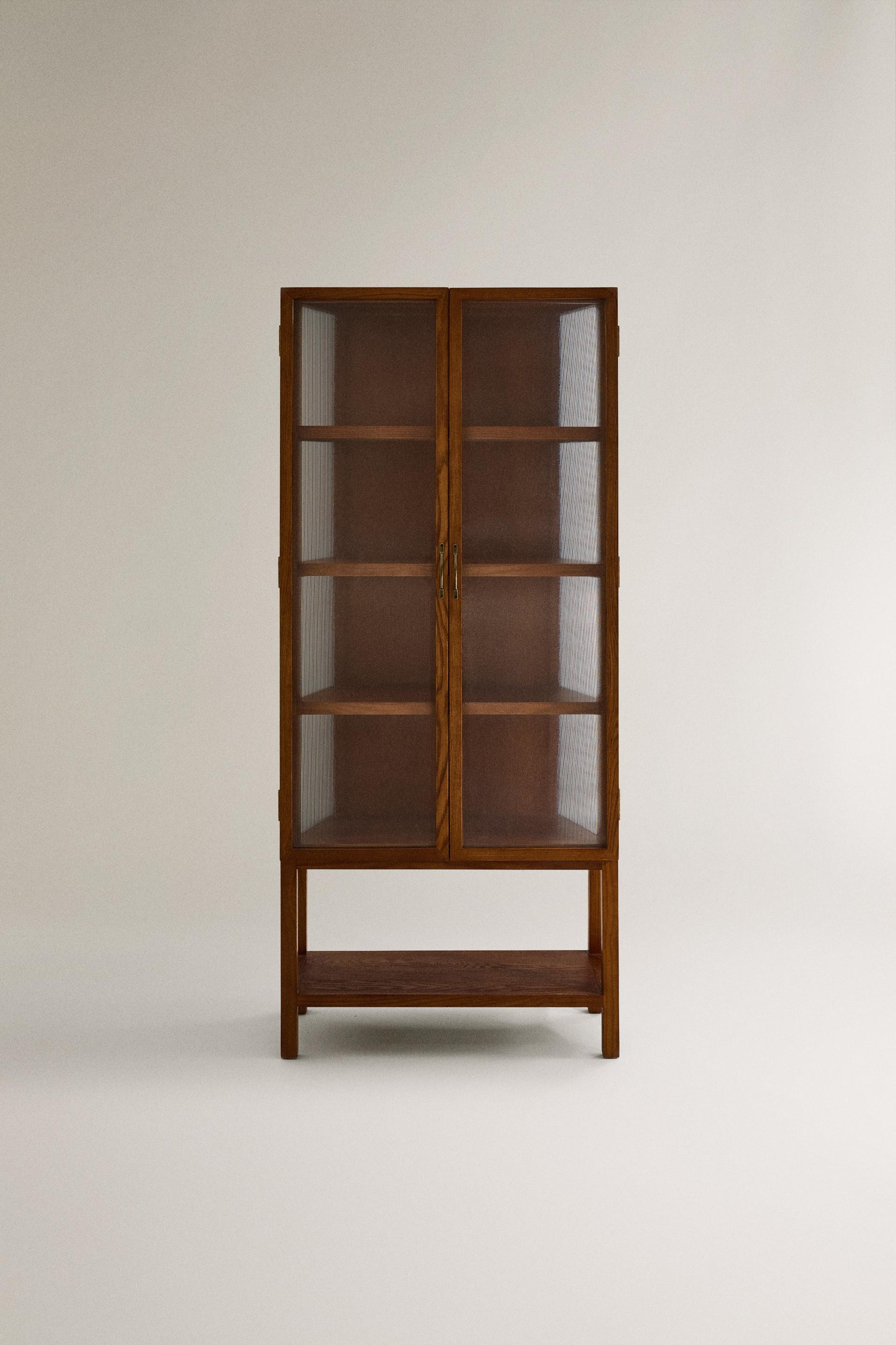 ASH WOOD DISPLAY CABINET WITH GLASS DOORS - Brown - ONE SIZE ONLY | Zara US
