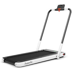 SuperFit 2.25HP 2-in-1 Folding Treadmill W/ Remote Control White Plastic | Homesquare