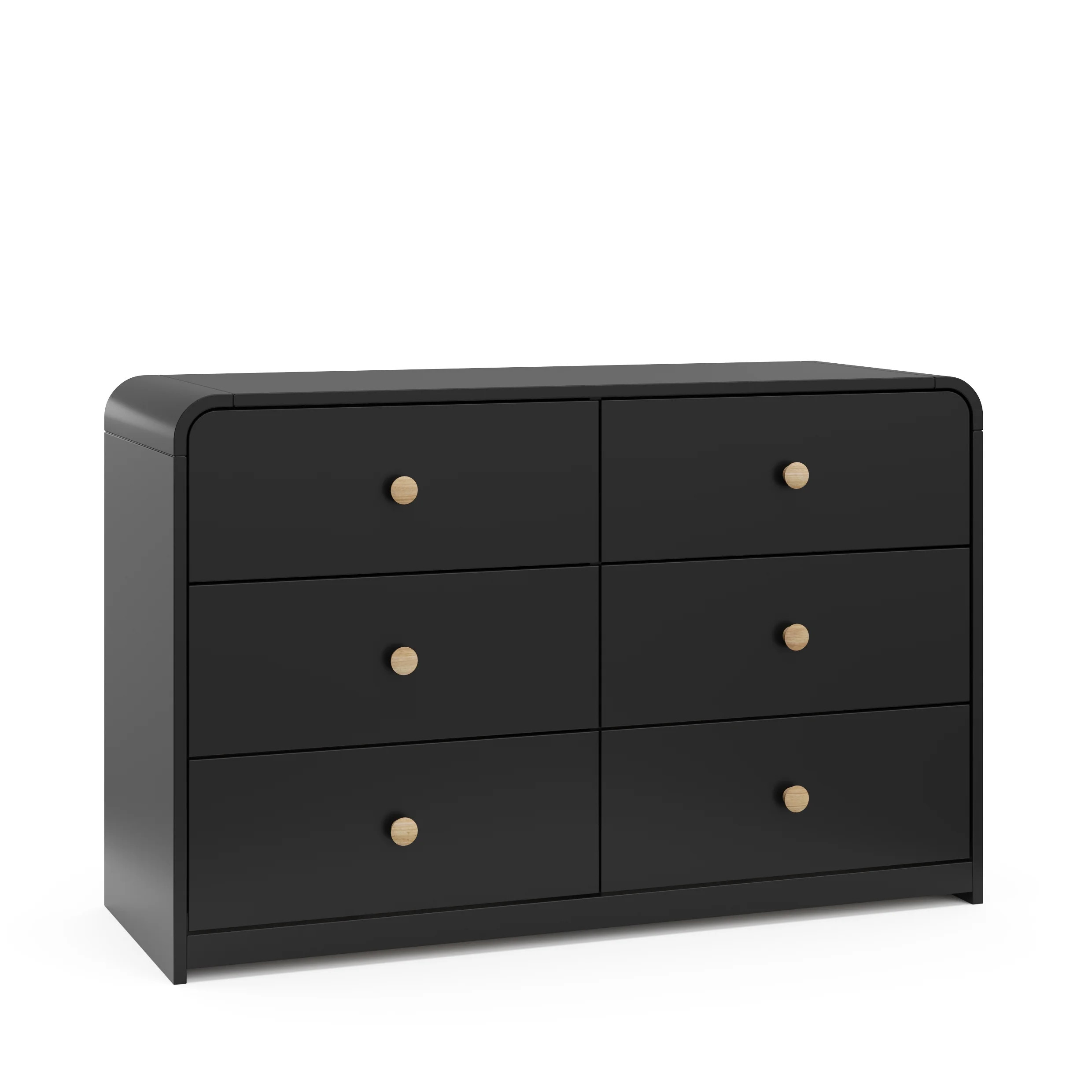 Storkcraft Santos 6 Drawer Nursery Double Dresser, Black | Walmart (US)