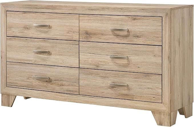 HABITRIO 6 Drawers Dresser, Solid Wooden & Composite Wood Structure Storage Chest Dresser with Wo... | Amazon (US)