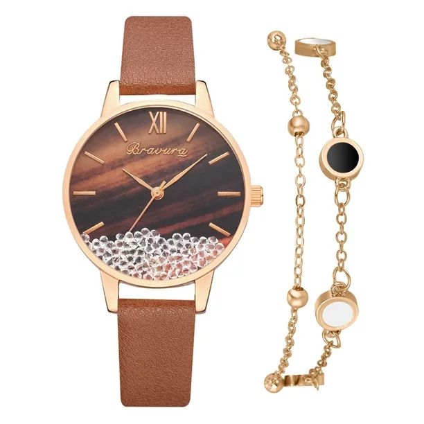 Hxroolrp Bravura Sleek Minimalist Fashion With Strap Women's Quartz Watch Gift Watch Set - Walmar... | Walmart (US)