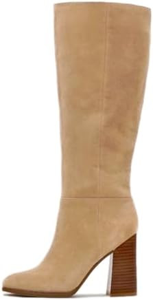 Erocalli Knee High Fall Faux Suede Tall Long Boots Wide Calf Chunky Block High Heel Fashion Boot ... | Amazon (US)