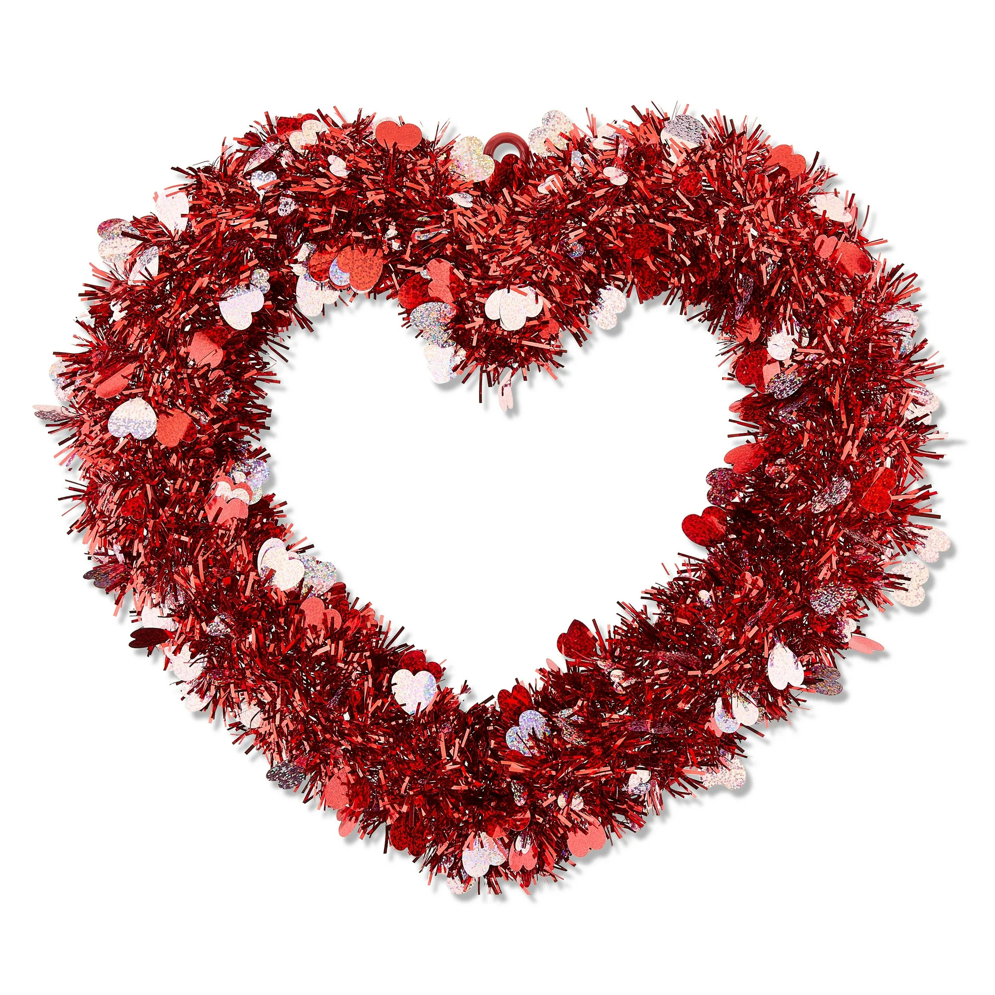Tinsel Heart Wreath, Red and Pink, 15", Valentine's Day by Way To Celebrate | Walmart (US)