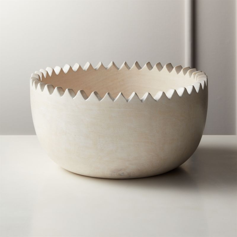 Chop Whitewash Wood Bowl + Reviews | CB2 | CB2