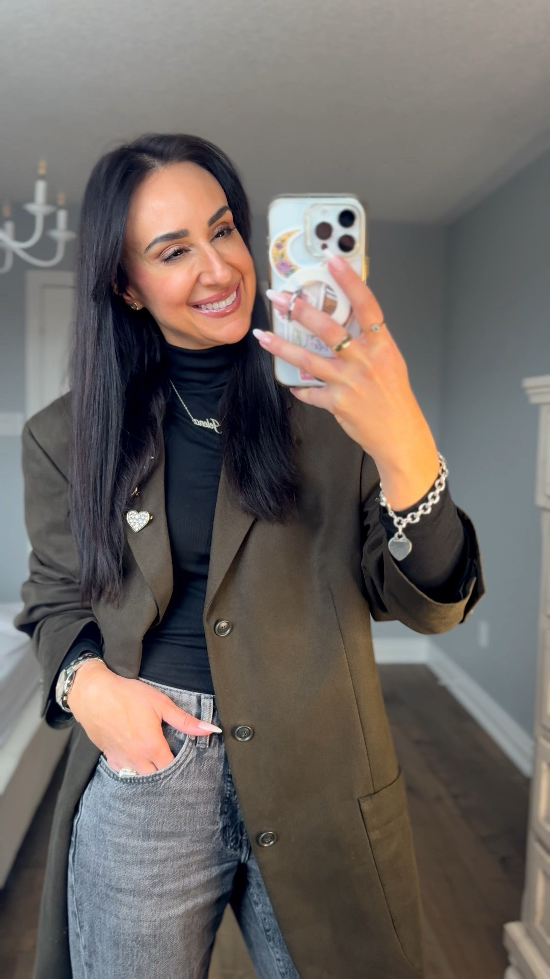 Green suede blazer and grey jeans casual work look #businesscasualworkwear

#LTKjeans #LTKwinter #LTKworkwear