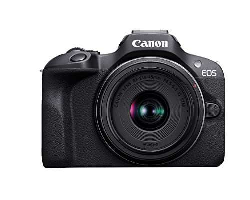 Canon EOS R100 Mirrorless Camera RF-S18-45mm F4.5-6.3 is STM Lens Kit, 24.1 Megapixel CMOS (APS-C) Sensor, 4K Video, RF Mount, Black | Amazon (US)