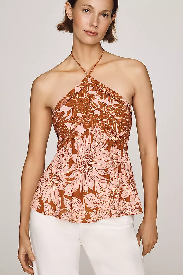 Farm Rio x Anthropologie Pleated Halter Top | Anthropologie (US)