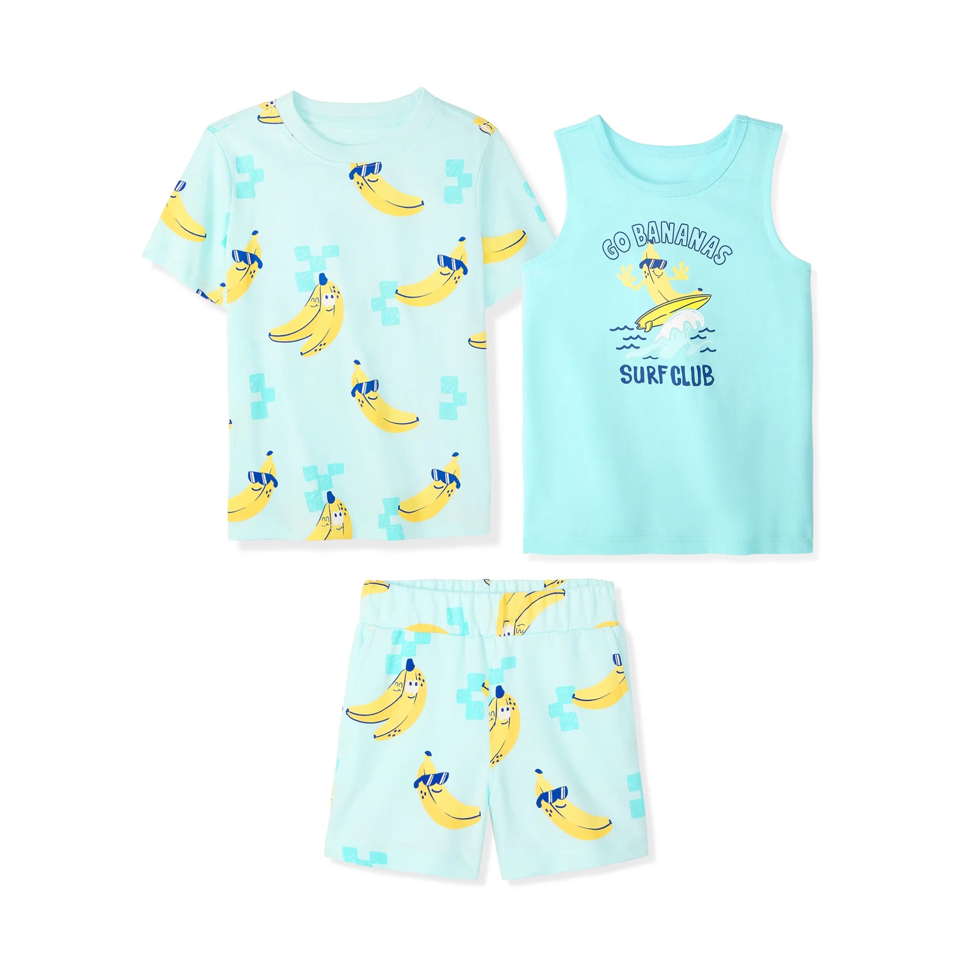 Garanimals Baby & Toddler Boy Cotton 3-Piece Set, Graphic T-Shirt, Tank Top & Pull-On Shorts, 0M... | Walmart (US)