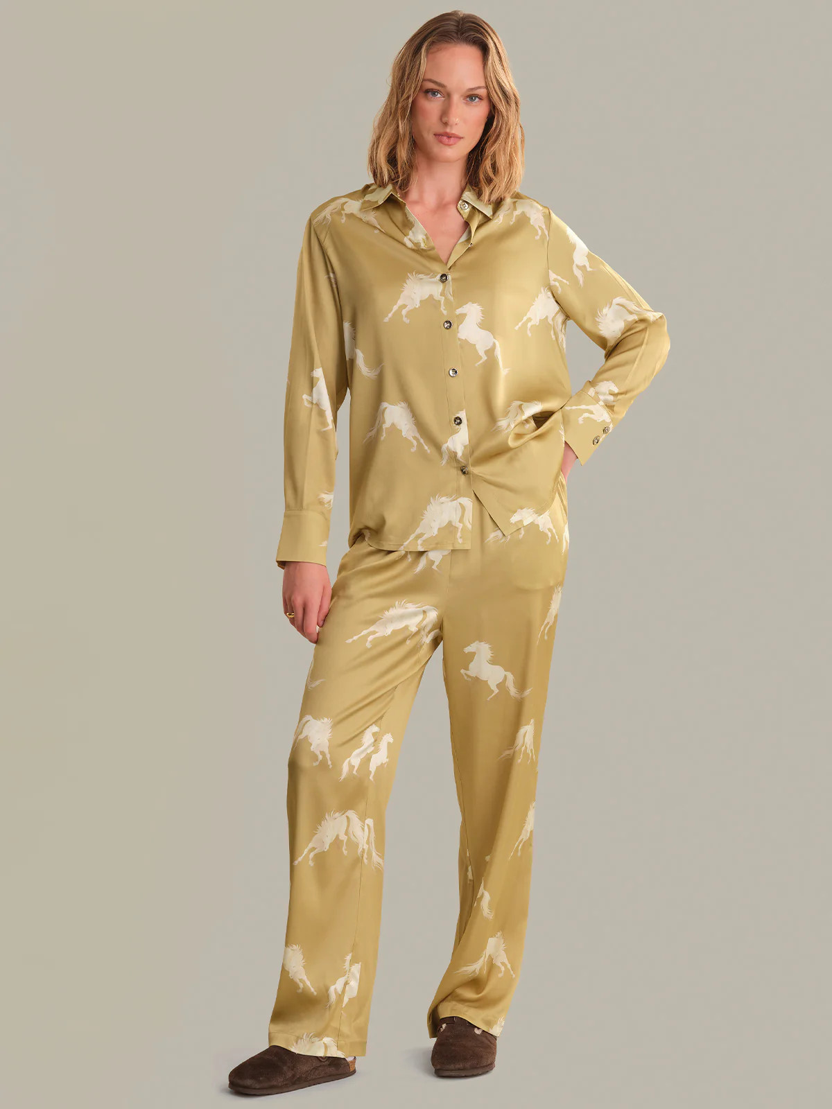 The Silk Blend Sleep Set in Fire Horse | 525 America