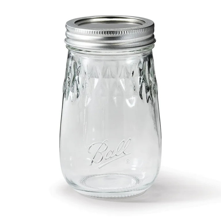 Ball® Flute Mason Jars with Mason Jar Lids, 16 oz, 4 pack | Walmart (US)
