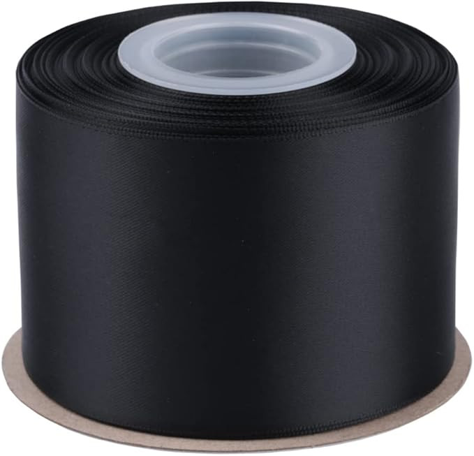 2-1/2" X 25 Yards Double Faced Satin Ribbon Black Polyester Ribbon for Gift Wrapping Wedding Deco... | Amazon (US)